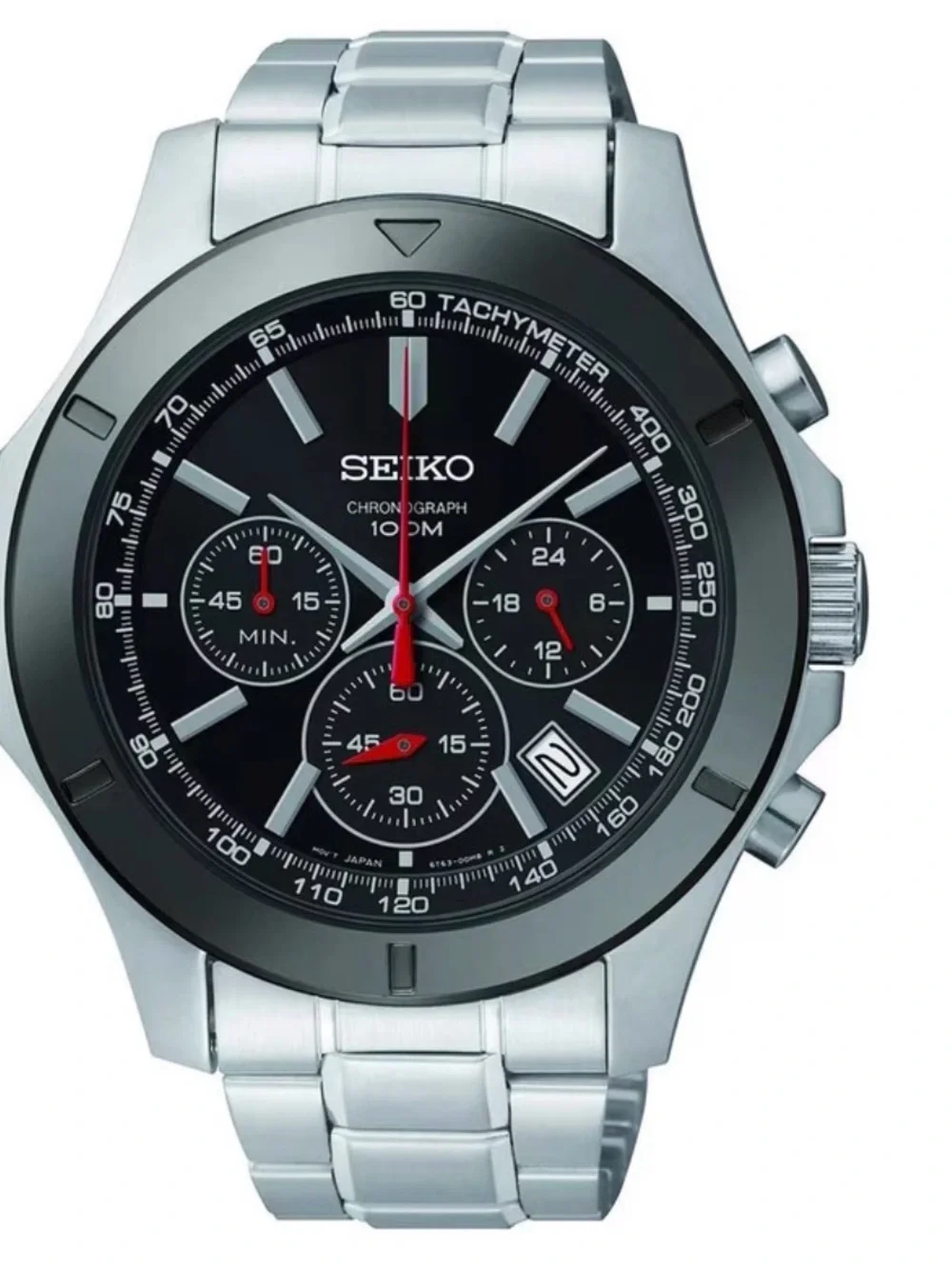 Seiko Chronograph 100M Men's Watch Black Dial SSB111
